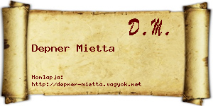 Depner Mietta névjegykártya